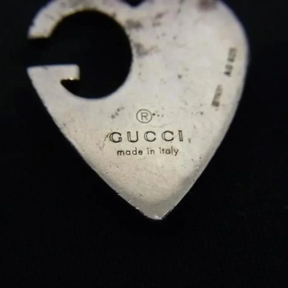 Gucci Necklace G Logo Silver SV 925 Heart - Picture 4 of 4